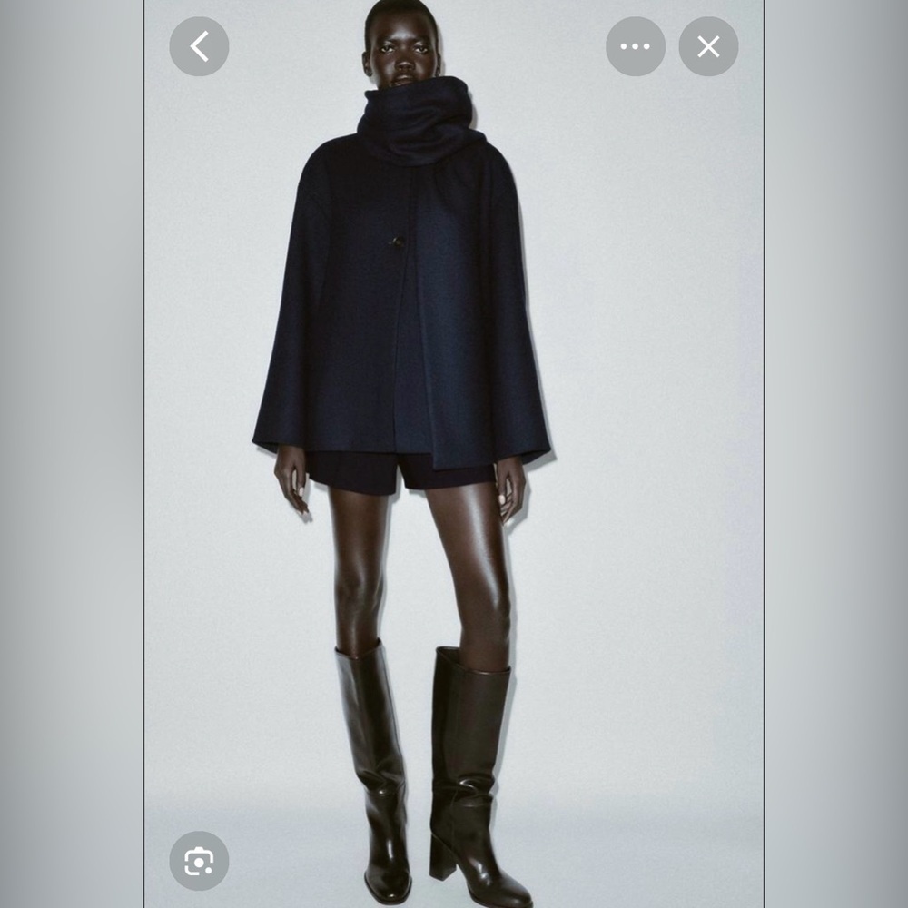 🔥🔥Zara navy blue wool coat - Picture 4 of 7